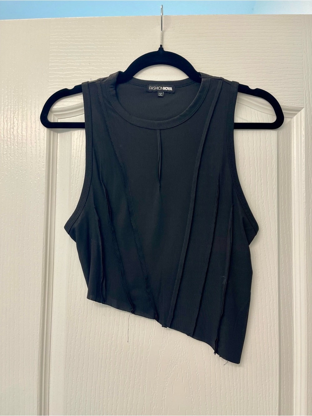 Fashion Nova Women’s Distressed Cropped Shirt